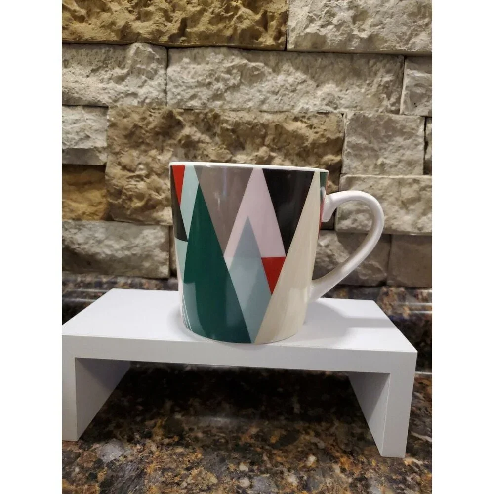 Starbucks Holiday Triangle Christmas Tree Coffee Tea Mug Cup 18oz Coffee Bar